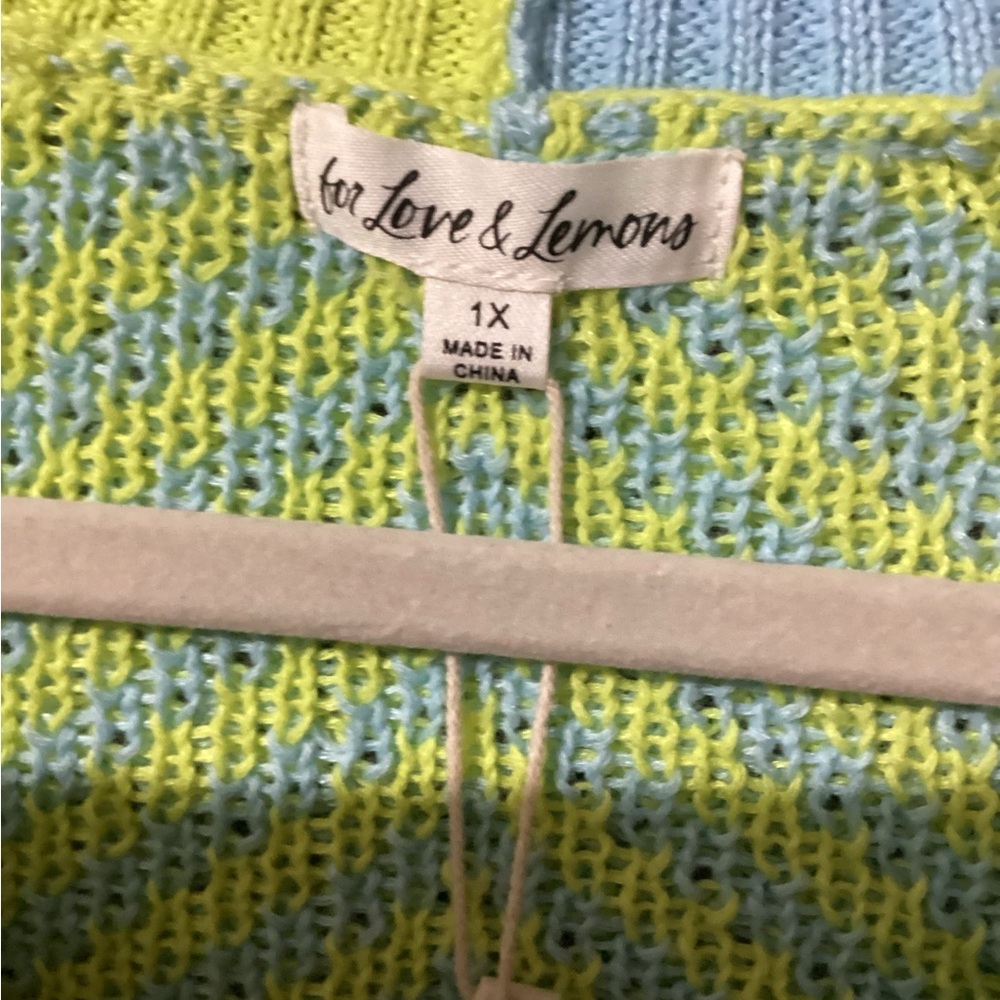 For Love And Lemons Knit Two-Piece Set in Blue and Green - Picture 2 of 3